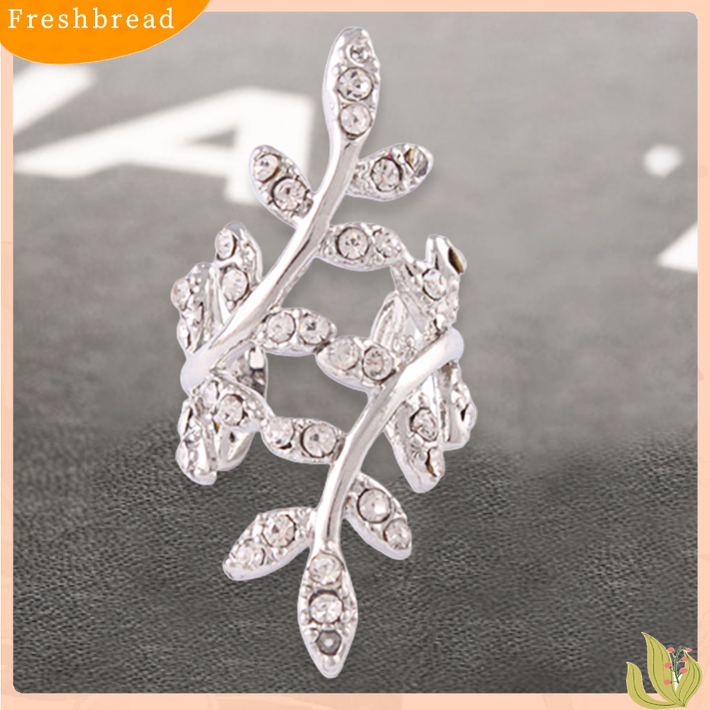 【Fresh】New Women's Punk Rock Retro Earring Crystal Leaf Ear Cuff Warp Clip Ear Stud