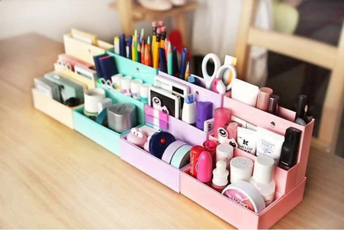 Rak Kosmetik Mini Rakit Tempat Alat Tulis Bahan Kertas Lipat - HPR381