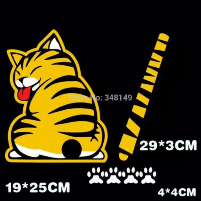 sticker cutting kucing kaca mobil belakang