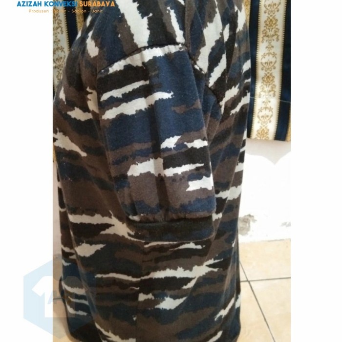 kaos loreng tni al pendek - Biru Army, all size