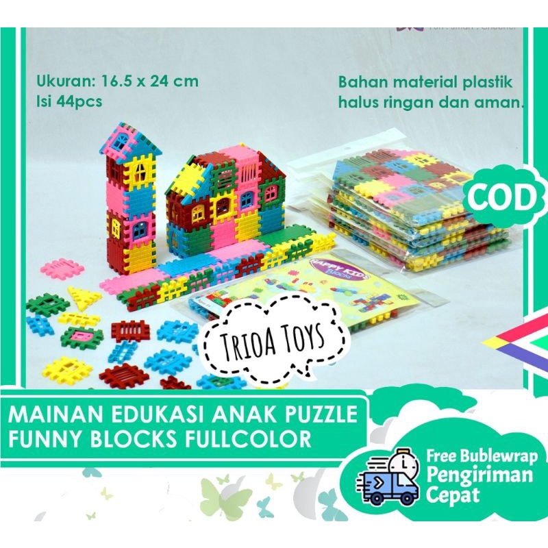 TR Mainan Edukasi Puzzle rumah bongkar pasang/puzzle bongkar pasang plastik