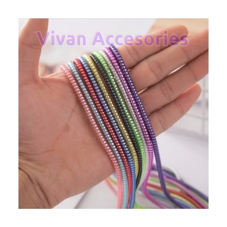Pelilit Kabel Spiral Warna Metalic / Pelindung Cable Hp Charger Casan