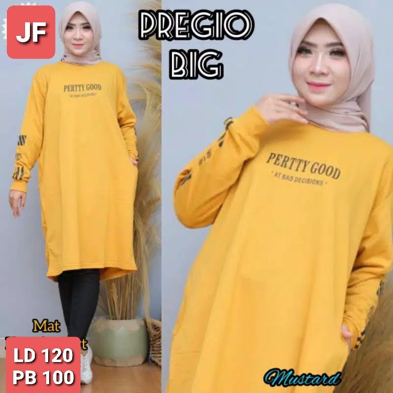 JF Atasan Tunik Kaos Babyterry Jumbo Xxl Wanita Muslimah Terbaru PERTTY GOOD LD 120 PB 100