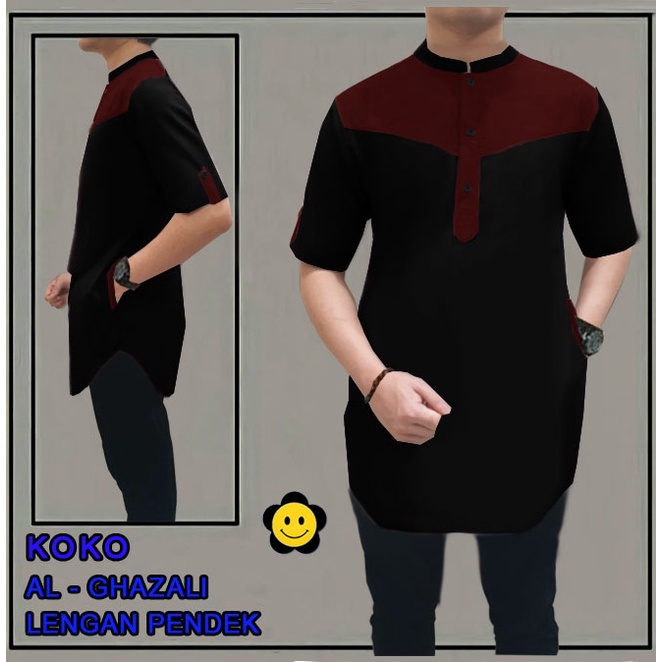 CTN Baju muslim koko ALGHAZALI lengan pendek best seller