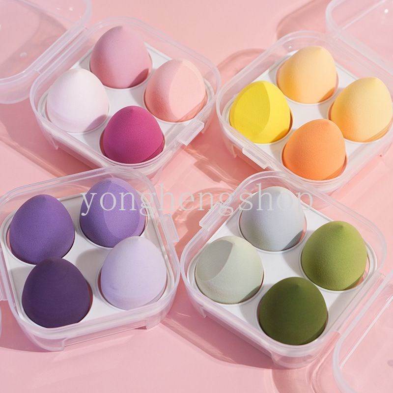 4pcs / set Spons Beauty Blender Bentuk Telur Untuk Makeup