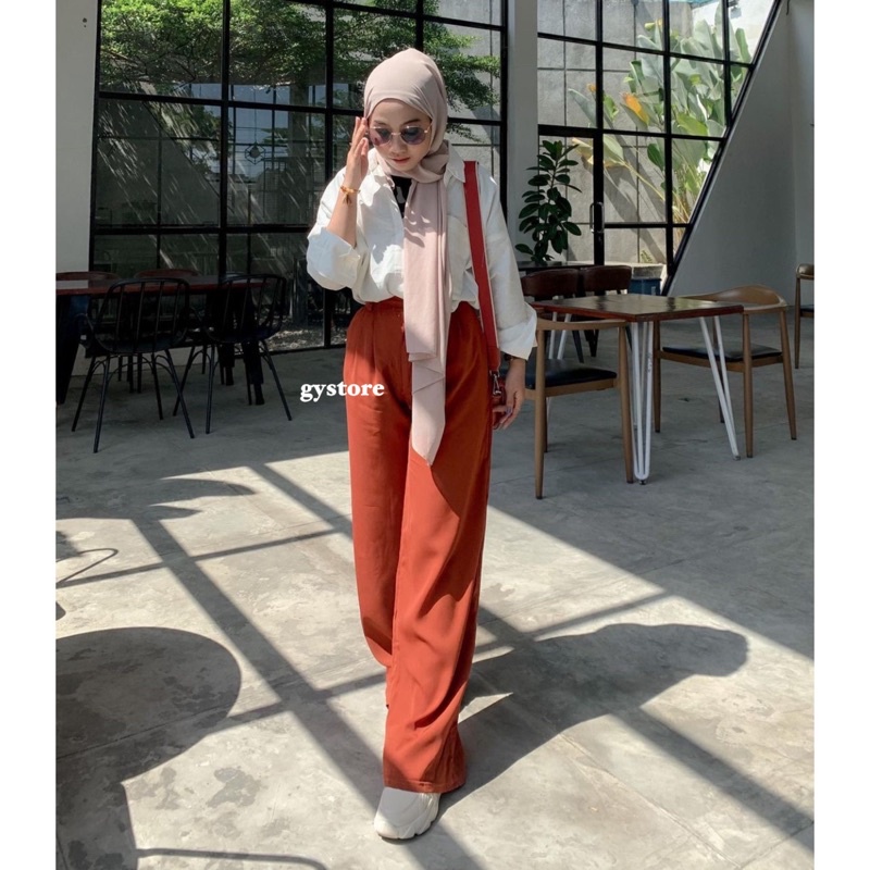 Gystore • Celana Kulot Casual Bian Long Pants | Korean Style Pants