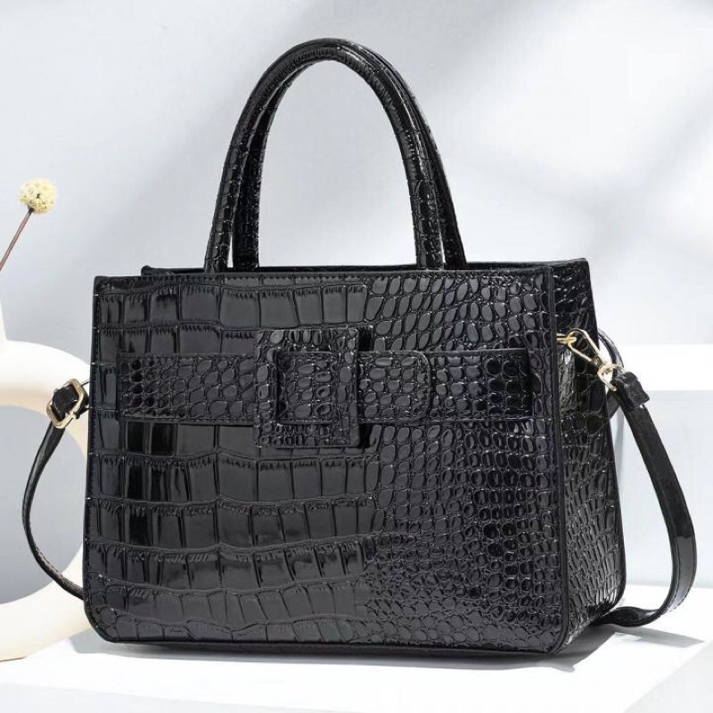 SG3493 syafniegalery croco bag tas tangan wanita tas guru import