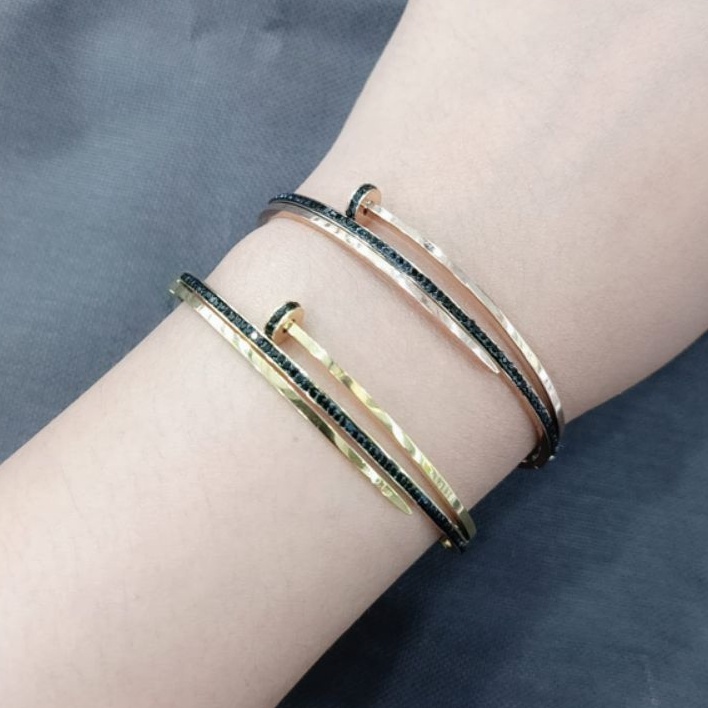 Titanium Gelang List Hitam Hy21