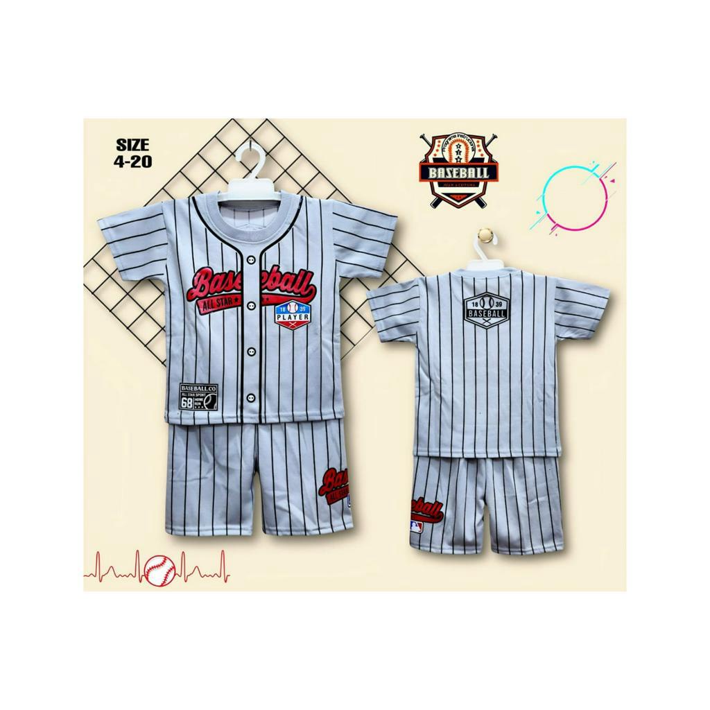 SETELAN BAJU ANAK BASEBALL PLAYERS UNTUK ANAK 2-10 TAHUN