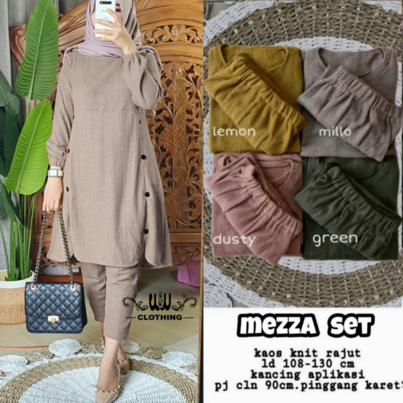 MEZZA SET ORI W&amp;W | Setelan Wanita Knit Rajut