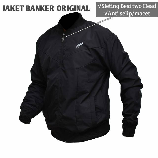 JAKET MOTOR PRIA-PARASUT -WATERPROOF - MODEL BOMBER - JAKET BANKERS BKR