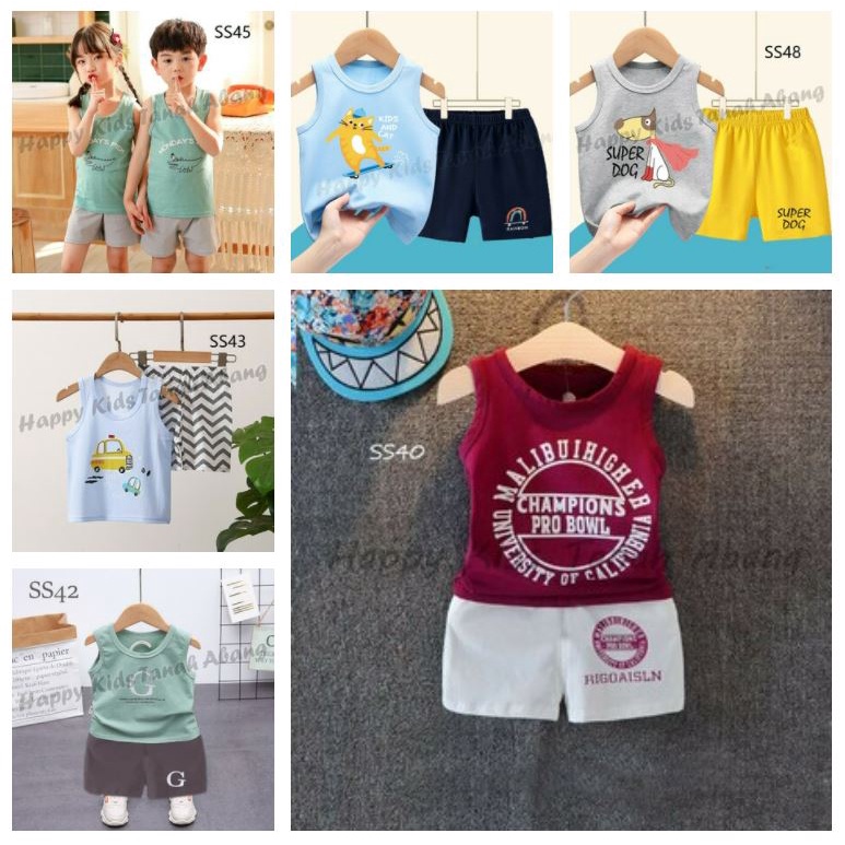 SETELAN ANAK LAKI-LAKI IMPORT / SINGLET ANAK LAKI-LAKI MURAH / SETELAN SINGLET ANAK