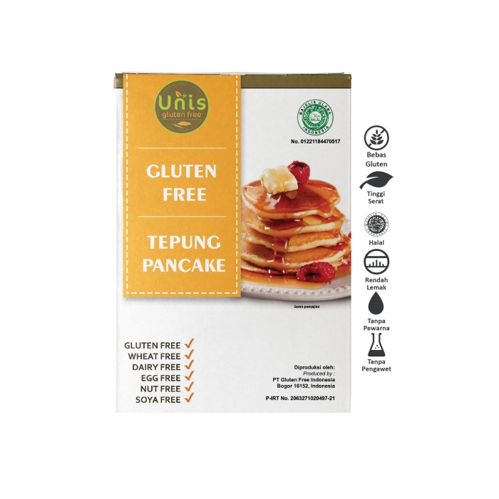 

cs777vv Unis Gluten Free, Tepung Premiks Pancake Gluten Free (500Gr) Da01D100