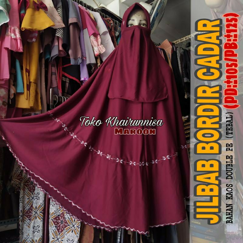 Jilbab Kaos Jumbo Cadar Tali  Murah / Jilbab kaos Cadar / Jilbal Kaos Bordil Cadar /