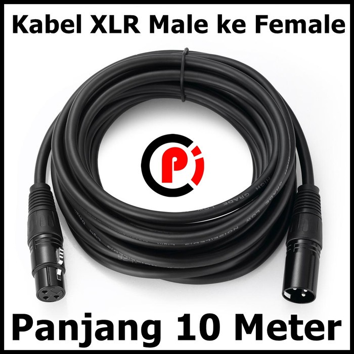 Bochara Kabel XLR Male ke Female Microphone Karaoke Shielded 10 Meter