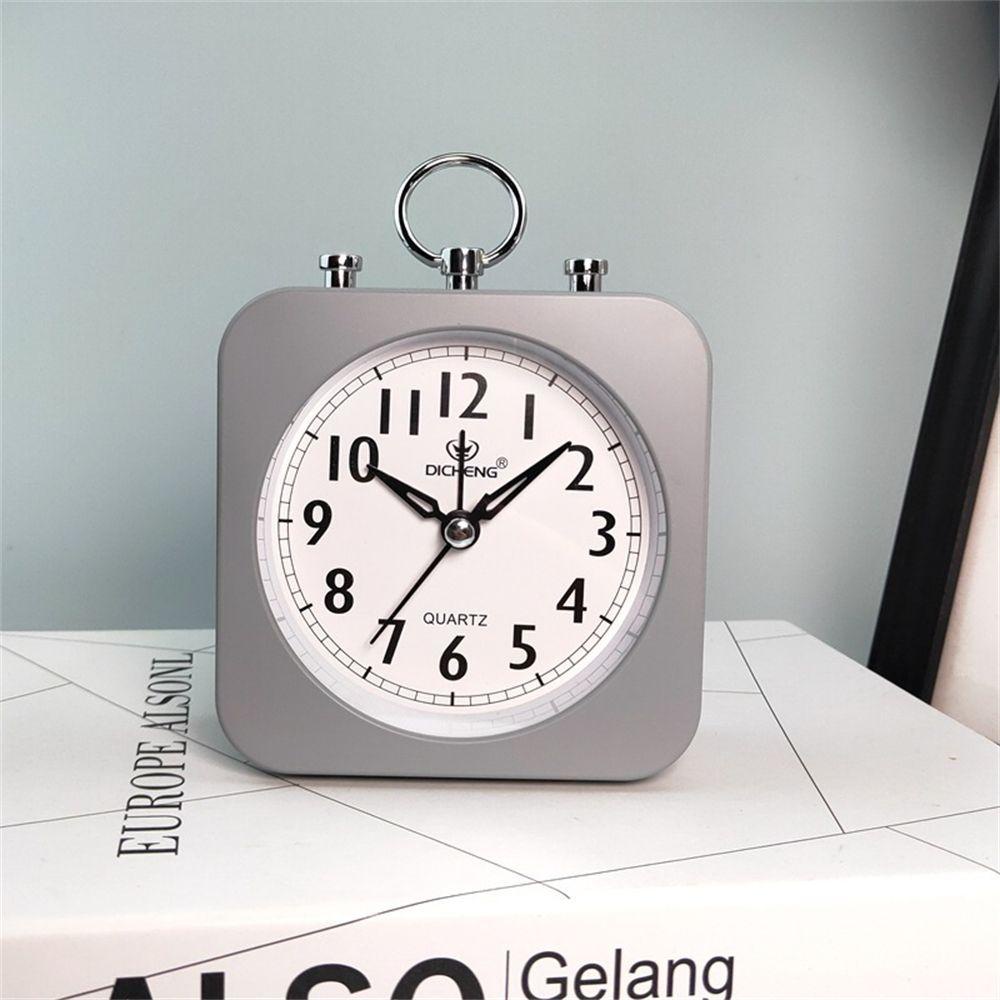 Solighter Jam Weker Bulat Persegi Meja Kreatif Samping Tempat Tidur Stylish Hias Modern Simple Snooze Alarm Clock