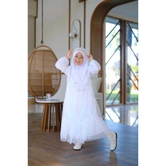 GAMIS ANAK + JILBAB ANAK / GAMIS MANASIK ANAK GAMIS PUTIH ANAK TK