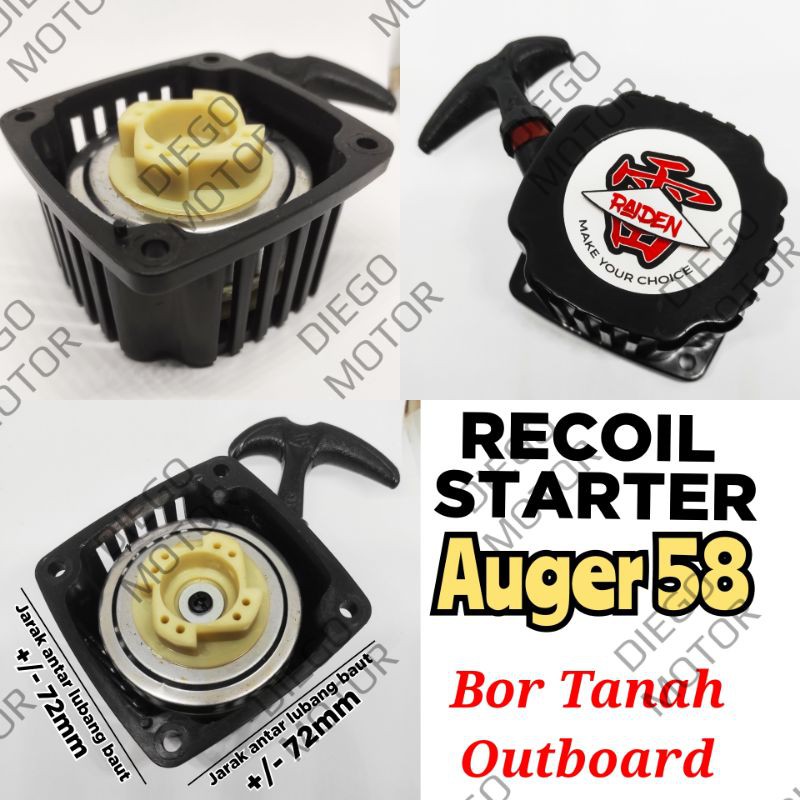 Recoil starter tarikan engkol mesin bor tanah biopori  auger 58