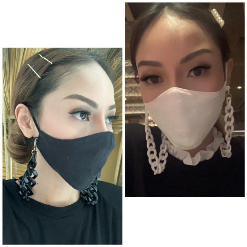 Rantai masker gepeng ayu ting ting_kalung masker ayu ting ting panjang +-65cm_tali masker ayu ting