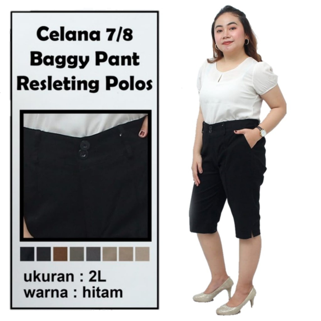 Celana Pendek  7/8 Wanita Katun Stretch S-L-XL-XXL-4L-5L-6L-8L