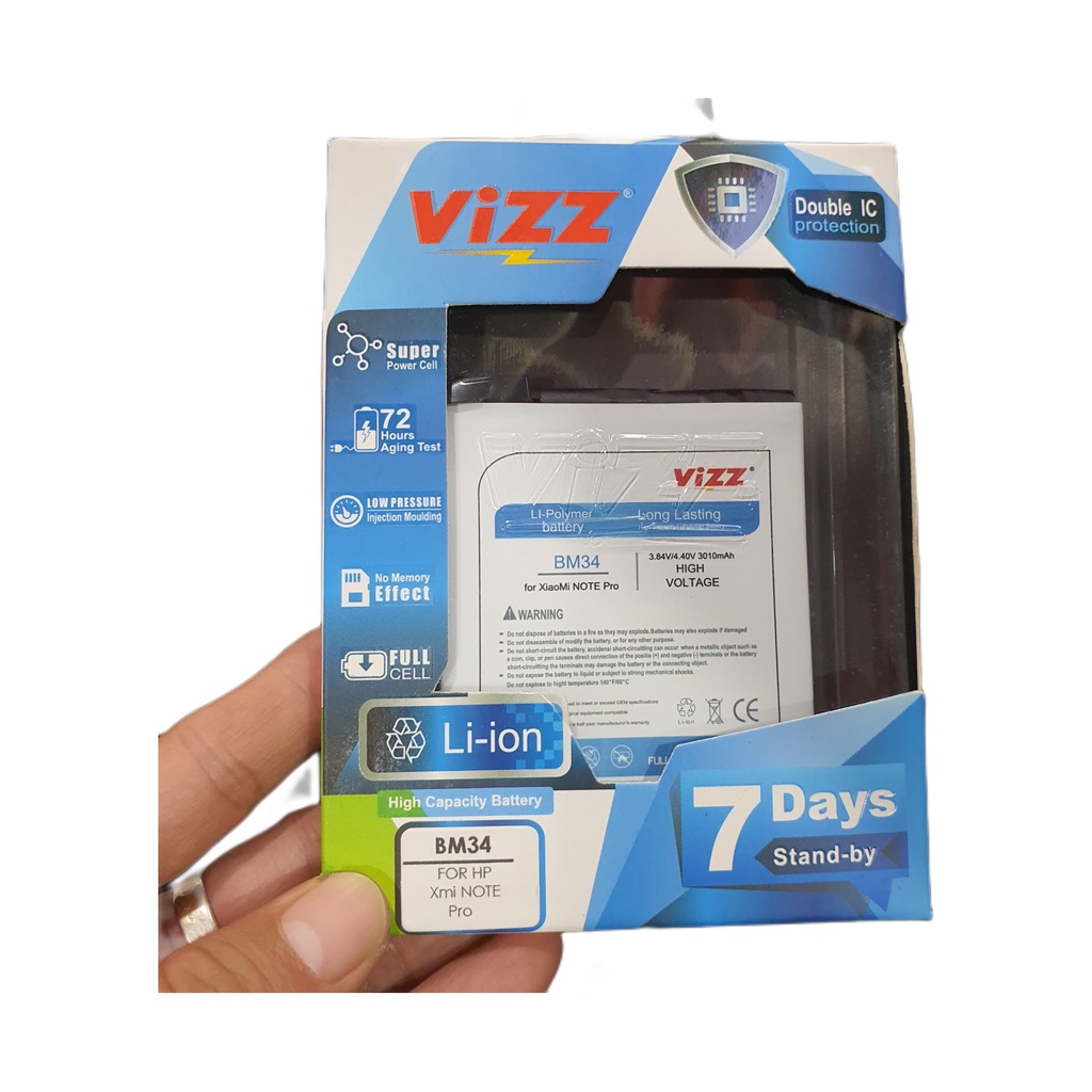 Baterai Xiaomi Note Pro/Xiaomi Note Bambo/BM34 Original Vizz