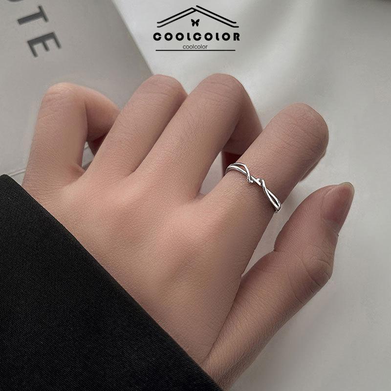 COD Cincin Garis Sederhana Cincin Geometris Wanita Cincin Lembut Terbuka Cincin Jari Telunjuk Pacar- cl