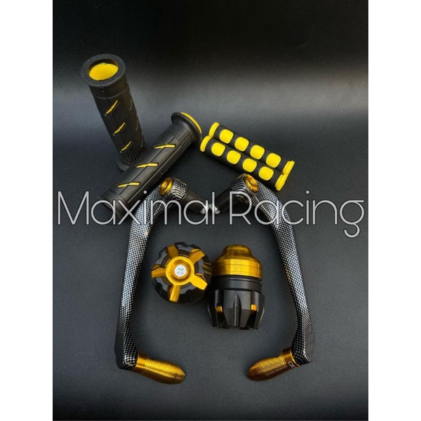 [PAKET 4IN1] Proguard Carbon Sabit + Jalu As Roda + Handgrip Domino + Karet Handle Rem Domino