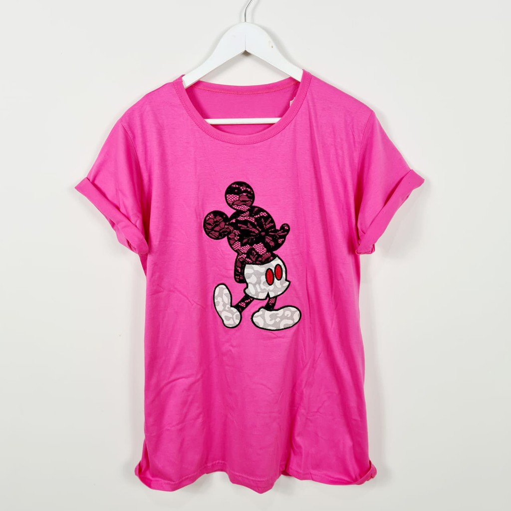 KAOS XXL (LD 110-120) RISCE KATUN WANITA Muka Mickey Bordir Oversize Jumbo CEWEK PEREMPUAN SURABAYA