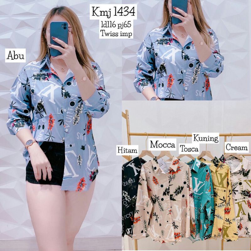 1434# KEMEJA KERAH SILK IMPORT LV