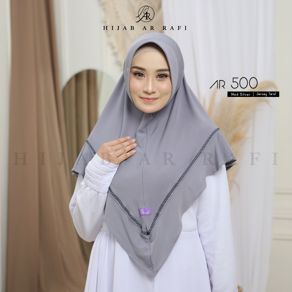 Terbaru Terlaris Hijab Ar rafi AR 500 Jilbab Bergo Instan Jersey Variasi Stik Kerudung Instan Antem-5