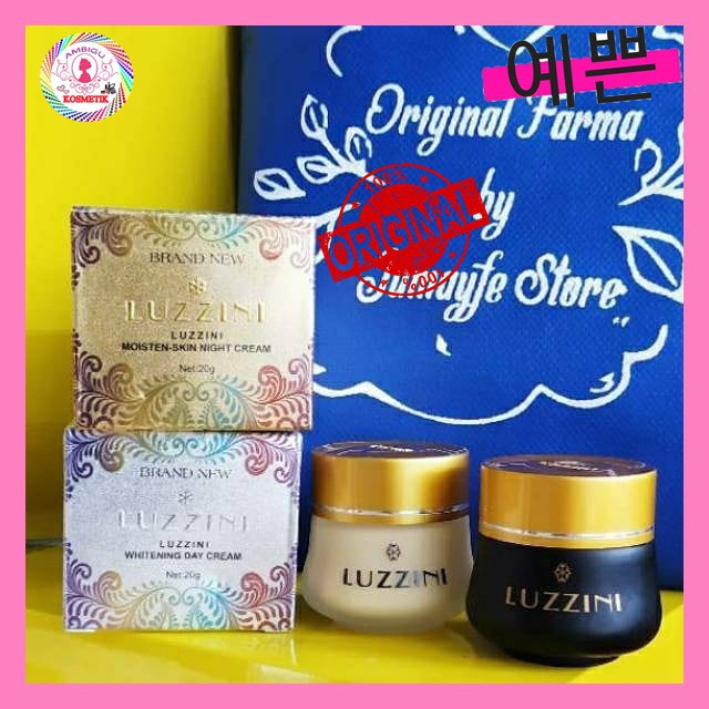 [ORIGINAL] LUZZINI SET CREAM SIANG DAN CREAM MALAM/CREAM AMPUH BUAT KINCLONG DAN GLOWING KULIT WAJAH