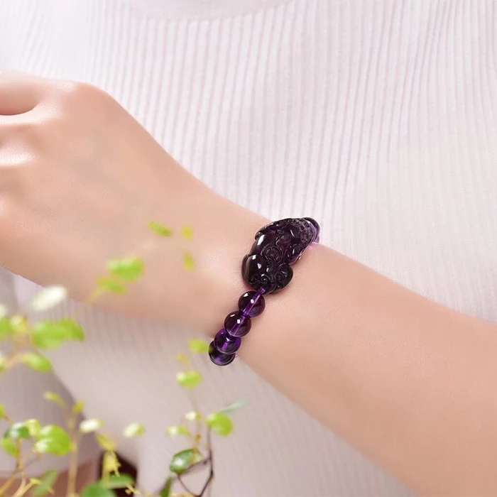 Gelang Manik-Manik Kristal Amethyst Chakra Yoga Untuk Pria Dan Wanita