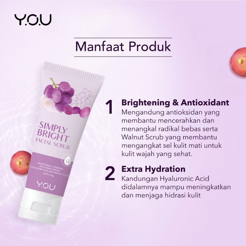 Y.O.U Simply Bright Facial Scrub Grape