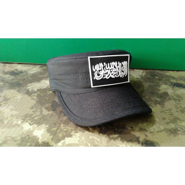 Topi komando tauhid hitam ripstop