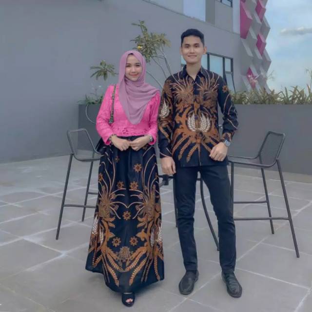 Maura Couple - Sania Ruffle Batik Couple Ori Ndoro Jowi Garansi Termurah Shopee - BATIK MODERN SOLO