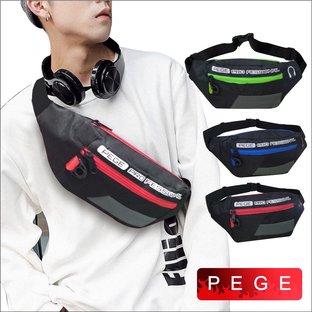 Tas Selempang Bahu Pria Waistbag Distro Model Kombinasi Slempang Keren - PG 8890