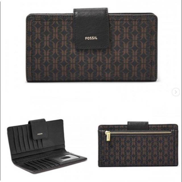 Fossil tab logan black brown