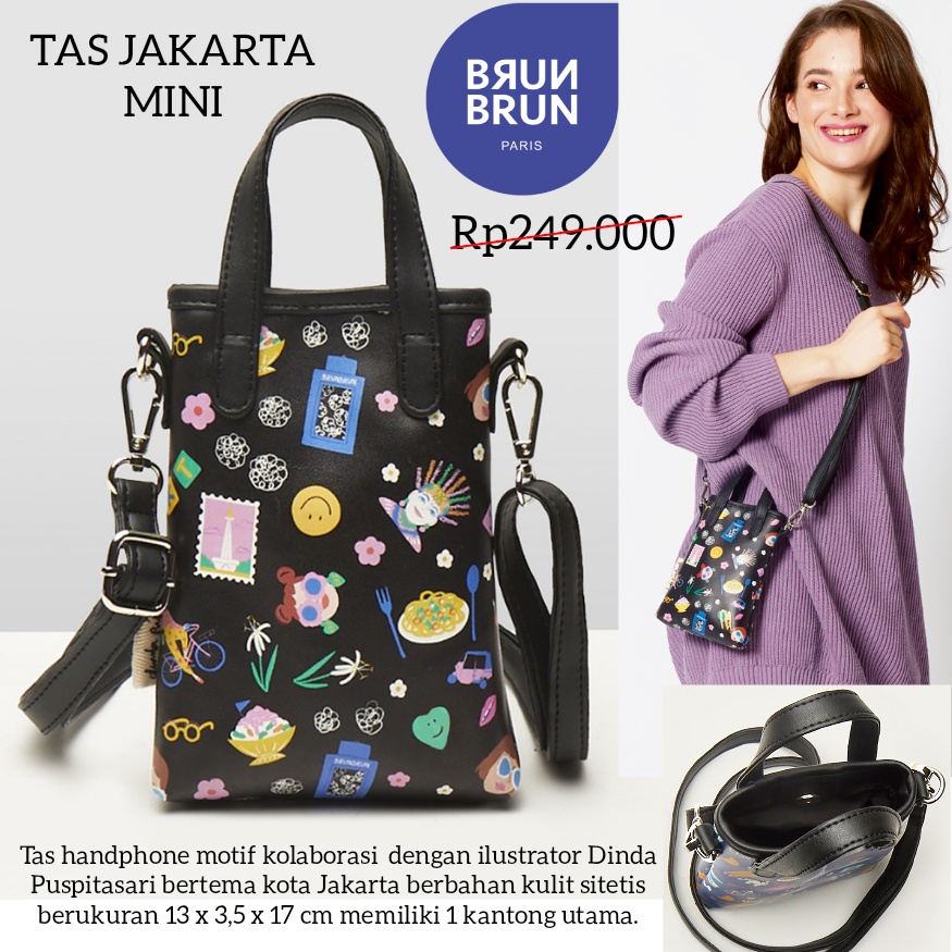 TAS JAKARTA MINI BRUN BRUN PARIS PROMO BRUNBRUN SOPHIE TAS HP PHONE BAG DOMPET HP HANDPHONE