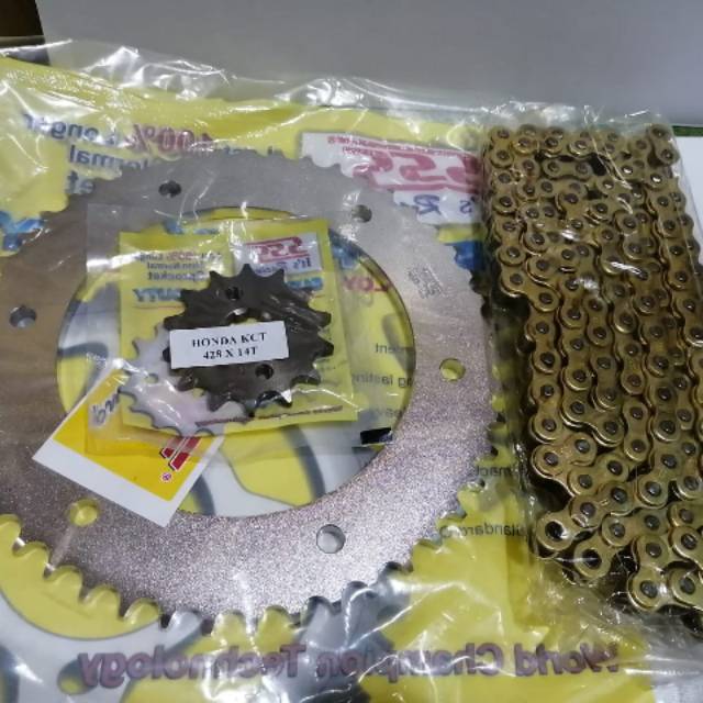 gear set crf 150 sss rantai gold expedition depan 13 14 15 belakang 46-53 gir crf