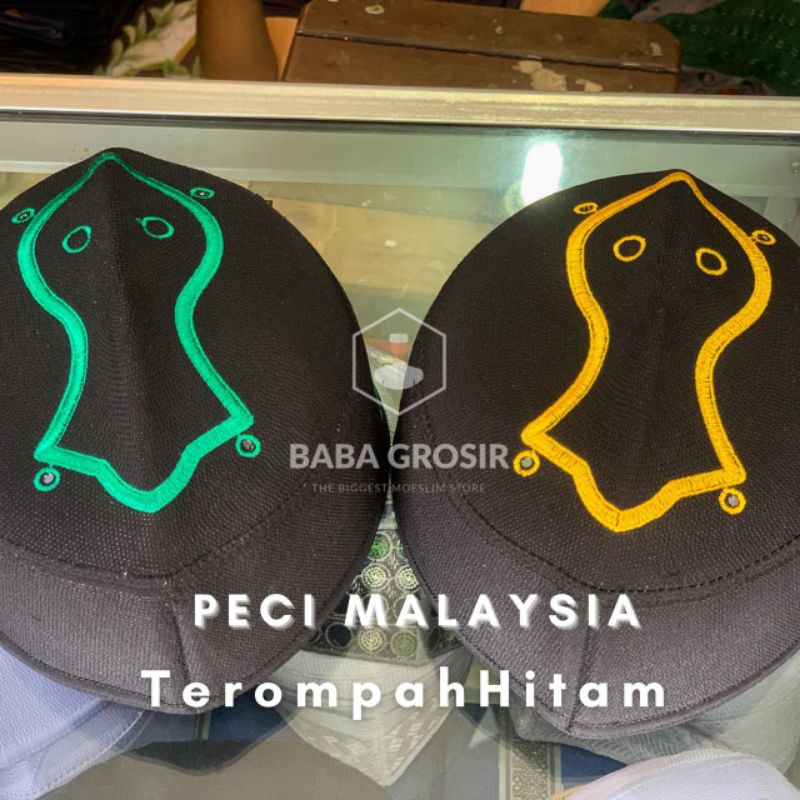 Peci Malaysia Hitam | Peci Terompah Hitam | Peci Malaysia Terompah