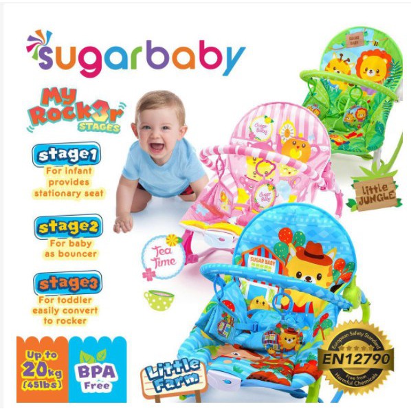 Sugar Baby My Rocker 3 Stages Bouncer Baby Ayunan Bayi Baby Chair Tempat duduk Bayi