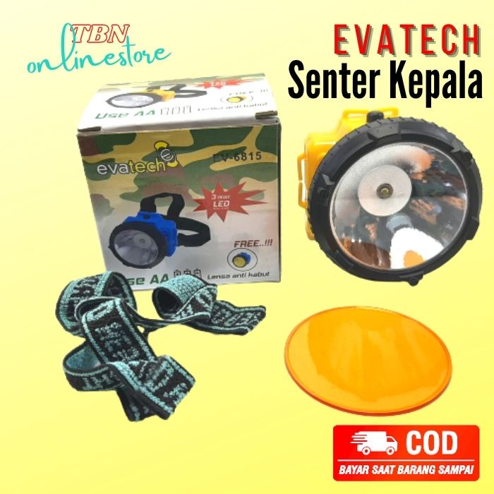 Evatech Senter Kepala EV 6815 HeadLamp Free Lensa anti kabut / LED HEADLIGHT / EV 6819