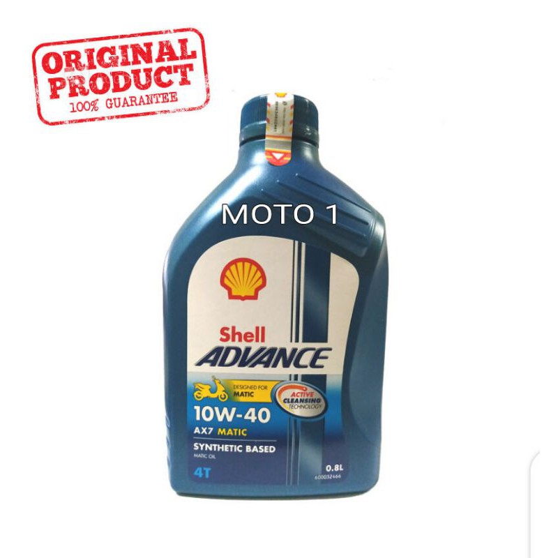 [DIJAMIN ASLI]  SHELL ADVANCE AX7 MATIC 10W40  0,8 LITER