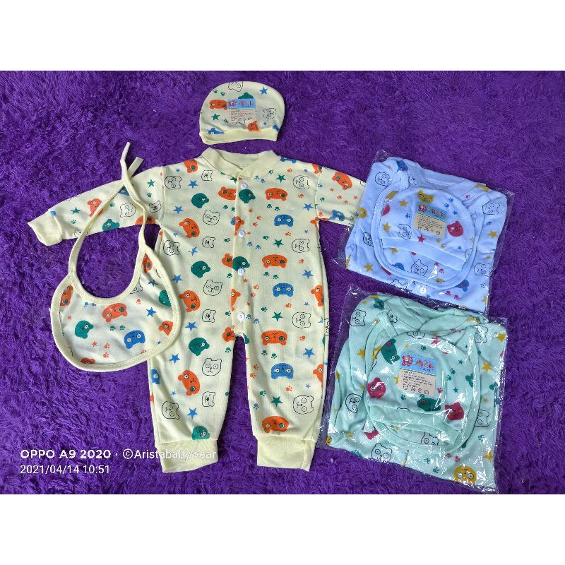 ILHAM BABY - JUMPER SET (baju kodok + topi + slaber)