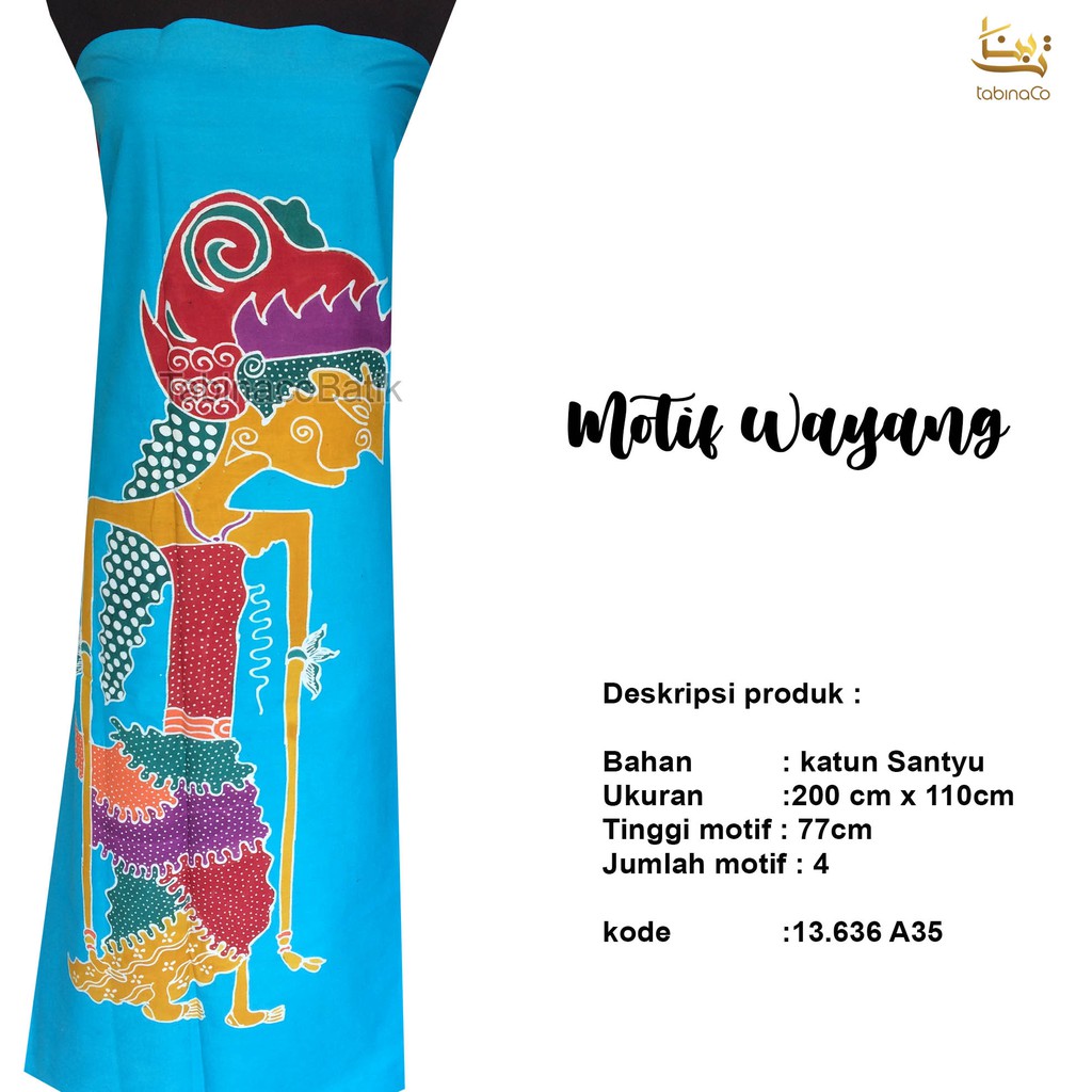 batik madura wayang biru muda 14.636A35
