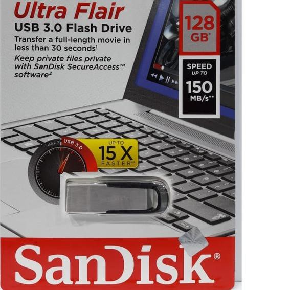 ✬ SANDISK USB FLASH 128GB ULTRA FLAIR CZ73 USB 3.0 /FLASHDISK 128 GB ◄
