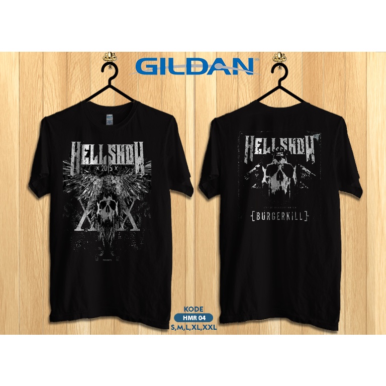 Kaos hammersonic band burgerkill hell show 2015 logo style original gildan hmr04