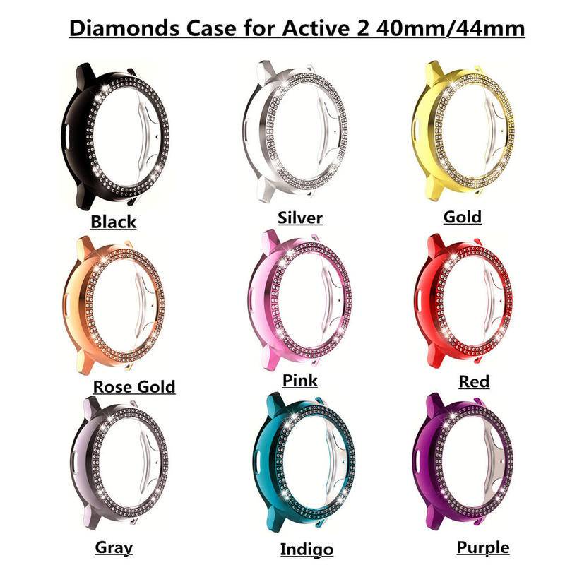 Casing Pelindung Samsung Galaxy Watch Active 2 44 / 40mm Aksen Berlian Imitasi Bumper