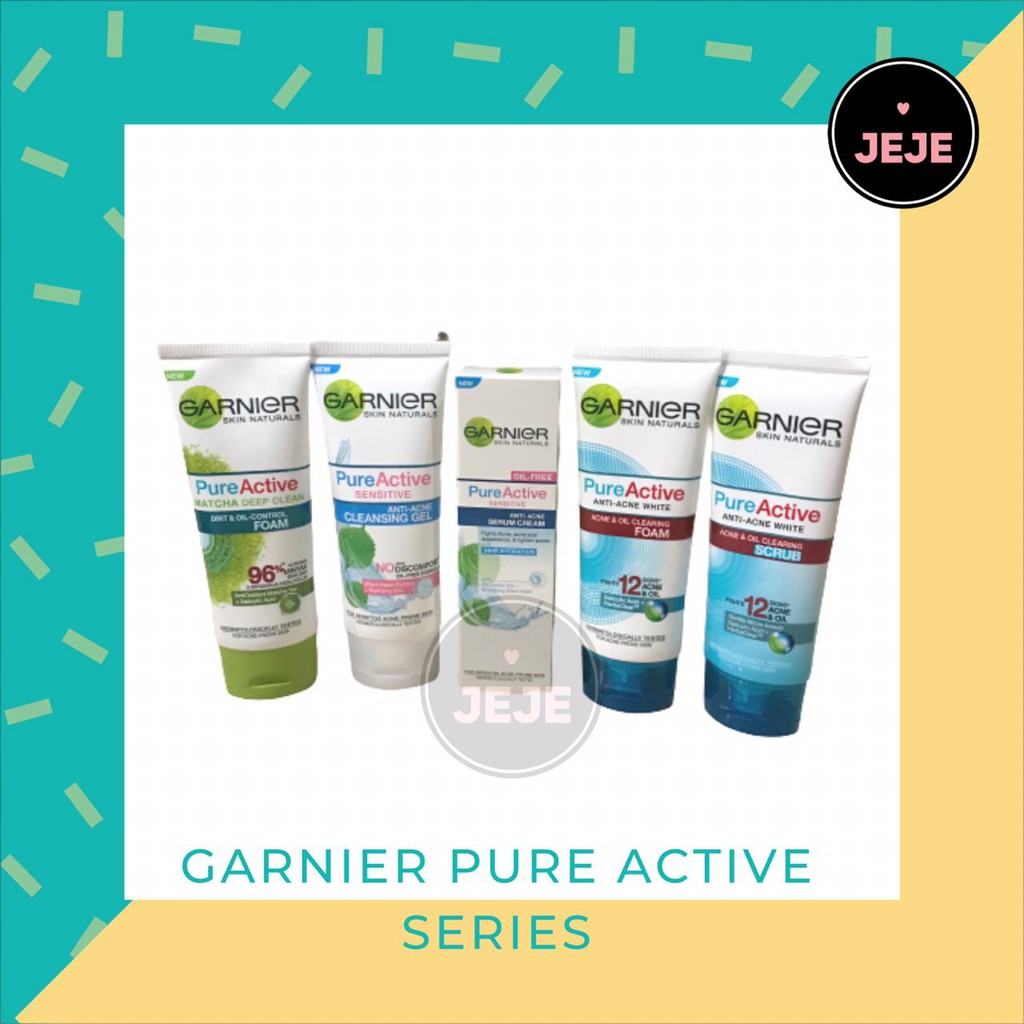 Garnier Pure Active Series | Sensitive Matcha Anti-acne Foam Scrub Gel Cream