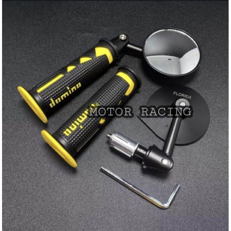 PAKET VARIASI SPION JALU CEMBUNG+HANDGRIP DOMINO SHARK UNIVERSAL BEAT VARIO MIO BISA BUAT SEMUA MOTOR